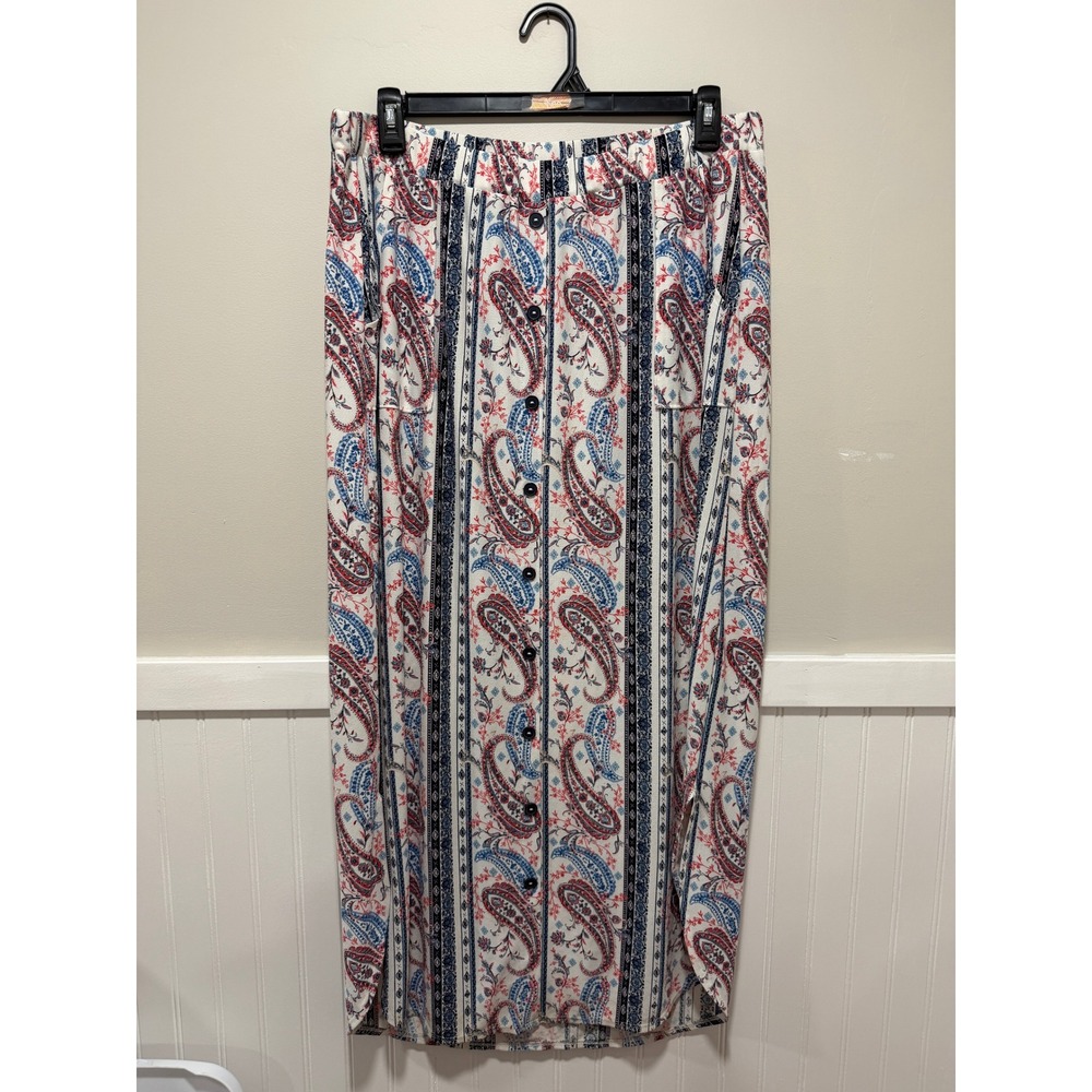 Cato Maxi Shirt Paisley Boho Button Detail Flowy Women Size 18/20W